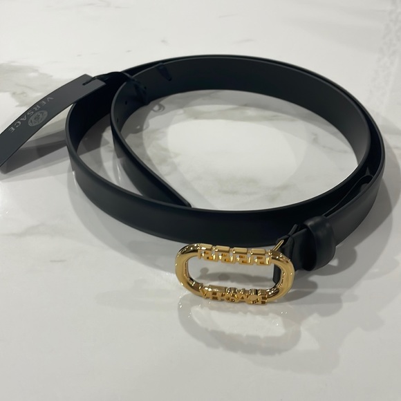 VERSACE Black Logo Belt - Picture 2 of 7